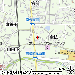 愛知県岡崎市若松町山田下42周辺の地図