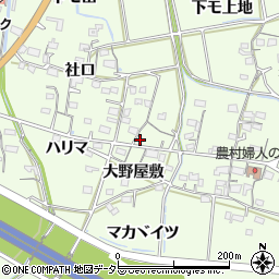 愛知県岡崎市牧平町大野屋敷22周辺の地図