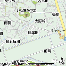 愛知県知多郡阿久比町植大植深田周辺の地図