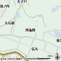 愛知県知多郡阿久比町植大西矢勝周辺の地図