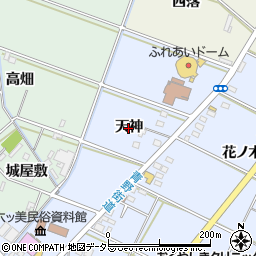 愛知県岡崎市下青野町（天神）周辺の地図