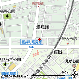 ローソンストア１００安城桜井店周辺の地図