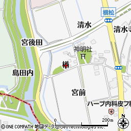 愛知県知多郡阿久比町横松楢周辺の地図