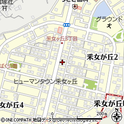 三重県四日市市釆女が丘周辺の地図