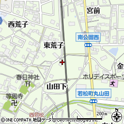 愛知県岡崎市若松町山田下25周辺の地図