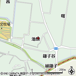 愛知県知多郡阿久比町植大池田周辺の地図