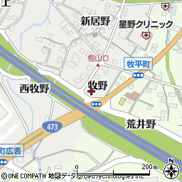 愛知県岡崎市樫山町牧野60周辺の地図