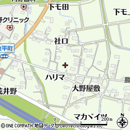 愛知県岡崎市牧平町大野屋敷58周辺の地図