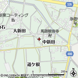 愛知県岡崎市美合町中新田36周辺の地図