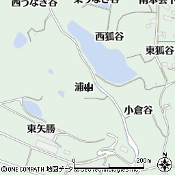 愛知県知多郡阿久比町植大浦山周辺の地図