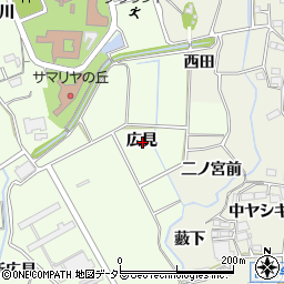 愛知県新城市矢部広見周辺の地図