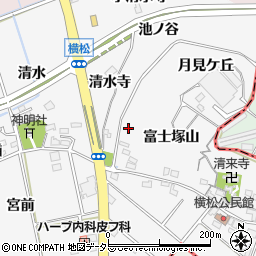 愛知県知多郡阿久比町横松西側周辺の地図