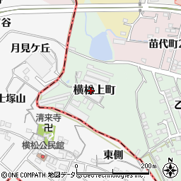 愛知県半田市横松上町周辺の地図