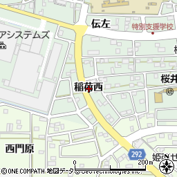 愛知県安城市桜井町稲荷西周辺の地図