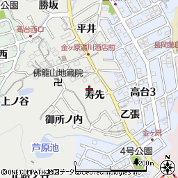 京都府長岡京市金ケ原寿先周辺の地図