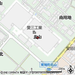 愛知県安城市東端町北山周辺の地図