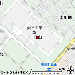 愛知県安城市東端町（北山）周辺の地図