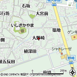 愛知県知多郡阿久比町植大大野崎周辺の地図