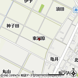愛知県岡崎市土井町東河原周辺の地図