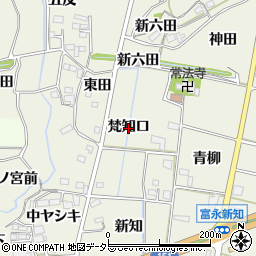 愛知県新城市富永梵知口周辺の地図