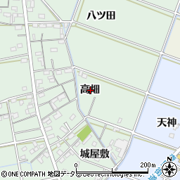 愛知県岡崎市上青野町高畑周辺の地図