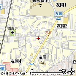 友岡公民館周辺の地図