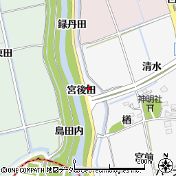 愛知県知多郡阿久比町横松宮後田周辺の地図