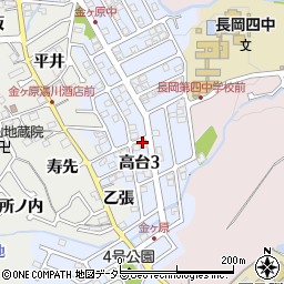 京都府長岡京市高台周辺の地図