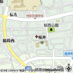 愛知県安城市桜井町稲荷東周辺の地図