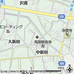 愛知県岡崎市美合町中新田19周辺の地図