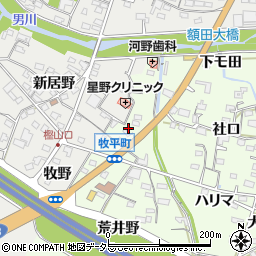 愛知県岡崎市牧平町カイバク子周辺の地図
