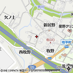 愛知県岡崎市樫山町新居野13周辺の地図