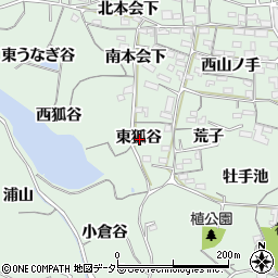 愛知県知多郡阿久比町植大東狐谷周辺の地図