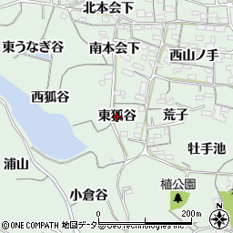 愛知県阿久比町（知多郡）植大（東狐谷）周辺の地図
