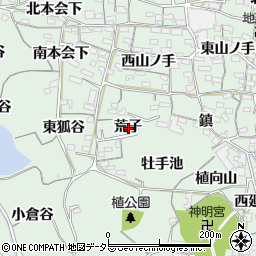 愛知県知多郡阿久比町植大荒子周辺の地図