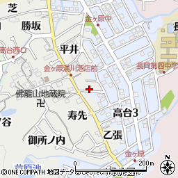 京都府長岡京市金ケ原乙張2-11周辺の地図