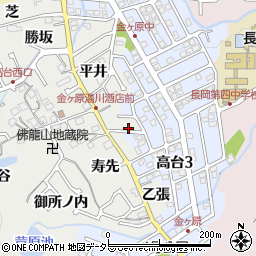 京都府長岡京市金ケ原乙張2-2周辺の地図