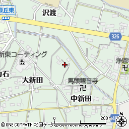 愛知県岡崎市美合町中新田20周辺の地図