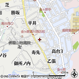 京都府長岡京市金ケ原乙張2周辺の地図