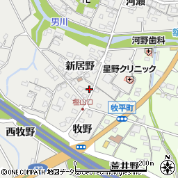 愛知県岡崎市樫山町新居野4周辺の地図