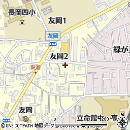 友岡2号公園周辺の地図