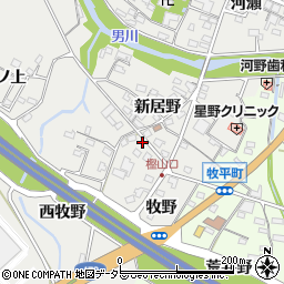 愛知県岡崎市樫山町新居野8周辺の地図