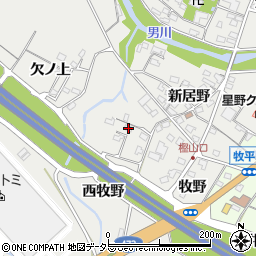 愛知県岡崎市樫山町新居野15周辺の地図