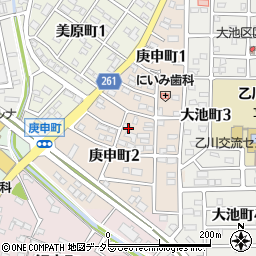 愛知県半田市庚申町周辺の地図