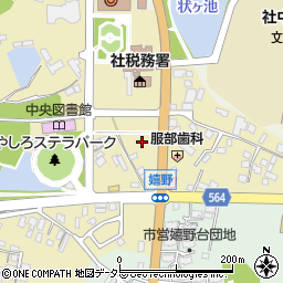 兵庫県加東市社117周辺の地図