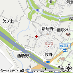 愛知県岡崎市樫山町新居野11周辺の地図