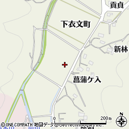 愛知県岡崎市下衣文町一反田周辺の地図