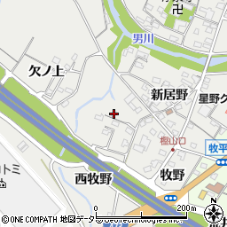 愛知県岡崎市樫山町新居野16周辺の地図