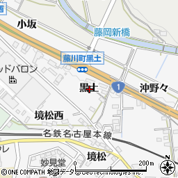 愛知県岡崎市藤川町黒土周辺の地図