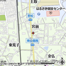 愛知県岡崎市若松町宮前26周辺の地図